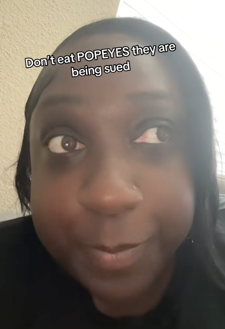 woman talking about fast food